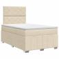 Preview: Boxspringbett mit Matratze Creme 120 x 190 cm Stoff