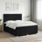 Preview: ARDEBO.de - Boxspringbett mit Matratze Schwarz 140 x 190 cm Stoff