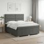 Preview: ARDEBO.de - Boxspringbett mit Matratze Dunkelgrau 140 x 190 cm Stoff