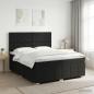 Preview: ARDEBO.de - Boxspringbett mit Matratze Schwarz 140 x 190 cm Stoff