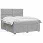 Preview: Boxspringbett mit Matratze Hellgrau 160 x 200 cm Stoff