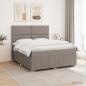Preview: ARDEBO.de - Boxspringbett mit Matratze Taupe 160 x 200 cm Stoff