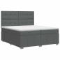 Preview: Boxspringbett mit Matratze Dunkelgrau 200 x 200 cm Stoff