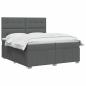 Preview: Boxspringbett mit Matratze Dunkelgrau 200 x 200 cm Stoff