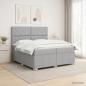 Preview: ARDEBO.de - Boxspringbett mit Matratze Hellgrau 200 x 200 cm Stoff