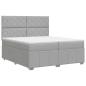 Preview: Boxspringbett mit Matratze Hellgrau 200 x 200 cm Stoff