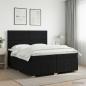 Preview: ARDEBO.de - Boxspringbett mit Matratze Schwarz 200 x 200 cm Stoff