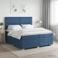 Preview: ARDEBO.de - Boxspringbett mit Matratze mit Kopfteil Blau 200 x 200 cm Stoff