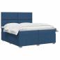 Preview: Boxspringbett mit Matratze mit Kopfteil Blau 200 x 200 cm Stoff