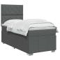 Preview: Boxspringbett mit Matratze Dunkelgrau Einzeln Stoff