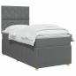 Preview: Boxspringbett mit Matratze Dunkelgrau 80 x 200 cm Stoff