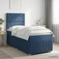Preview: ARDEBO.de - Boxspringbett mit Matratze mit Kopfteil Blau 90 x 190 cm Stoff