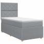 Preview: Boxspringbett mit Matratze Hellgrau 90 x 200 cm Stoff