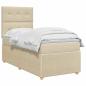 Preview: Boxspringbett mit Matratze Creme 100 x 200 cm Stoff
