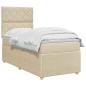 Preview: Boxspringbett mit Matratze Creme 100 x 200 cm Stoff