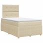 Preview: Boxspringbett mit Matratze Creme 120 x 190 cm Stoff