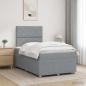 Preview: ARDEBO.de - Boxspringbett mit Matratze Hellgrau 120 x 190 cm Stoff