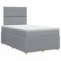 Preview: Boxspringbett mit Matratze Hellgrau 120 x 190 cm Stoff