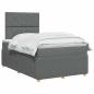 Preview: Boxspringbett mit Matratze Dunkelgrau 120 x 190 cm Stoff