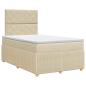 Preview: Boxspringbett mit Matratze Creme 120 x 190 cm Stoff