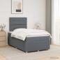 Preview: ARDEBO.de - Boxspringbett mit Matratze Dunkelgrau 120 x 200 cm Stoff