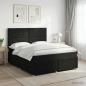 Preview: ARDEBO.de - Boxspringbett mit Matratze Schwarz 140 x 190 cm Stoff