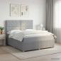 Preview: ARDEBO.de - Boxspringbett mit Matratze Hellgrau 140 x 200 cm Stoff