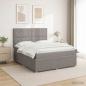 Preview: ARDEBO.de - Boxspringbett mit Matratze Taupe 140 x 200 cm Stoff