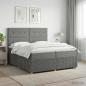 Preview: ARDEBO.de - Boxspringbett mit Matratze Dunkelgrau 200 x 200 cm Stoff