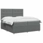Preview: Boxspringbett mit Matratze Dunkelgrau 200 x 200 cm Stoff