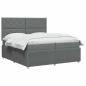 Preview: Boxspringbett mit Matratze Dunkelgrau 200 x 200 cm Stoff