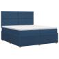 Preview: Boxspringbett mit Matratze mit Kopfteil Blau 200 x 200 cm Stoff
