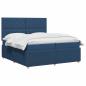 Preview: Boxspringbett mit Matratze mit Kopfteil Blau 200 x 200 cm Stoff