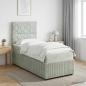Preview: ARDEBO.de - Boxspringbett mit Matratze Hellgrau 80 x 200 cm Samt