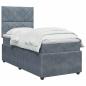 Preview: Boxspringbett mit Matratze Dunkelgrau 80 x 200 cm Samt