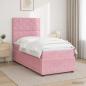 Preview: ARDEBO.de - Boxspringbett mit Matratze mit Kopfteil Rosa 90 x 190 cm Samt