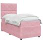 Preview: Boxspringbett mit Matratze mit Kopfteil Rosa 90 x 190 cm Samt