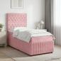 Preview: ARDEBO.de - Boxspringbett mit Matratze mit Kopfteil Rosa 90 x 200 cm Samt