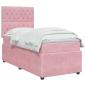 Preview: Boxspringbett mit Matratze mit Kopfteil Rosa 90 x 200 cm Samt