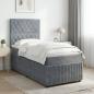 Preview: ARDEBO.de - Boxspringbett mit Matratze Dunkelgrau 100 x 200 cm Samt