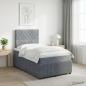 Preview: ARDEBO.de - Boxspringbett mit Matratze Dunkelgrau 120 x 190 cm Samt