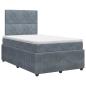 Preview: Boxspringbett mit Matratze Dunkelgrau 120 x 190 cm Samt