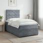 Preview: ARDEBO.de - Boxspringbett mit Matratze Dunkelgrau 120 x 190 cm Samt