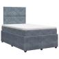Preview: Boxspringbett mit Matratze Dunkelgrau 120 x 190 cm Samt
