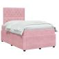 Preview: Boxspringbett mit Matratze mit Kopfteil Rosa 120 x 200 cm Samt