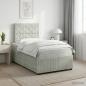 Preview: ARDEBO.de - Boxspringbett mit Matratze Hellgrau 120 x 200 cm Samt