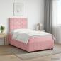 Preview: ARDEBO.de - Boxspringbett mit Matratze mit Kopfteil Rosa 120 x 200 cm Samt