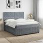 Preview: ARDEBO.de - Boxspringbett mit Matratze Dunkelgrau 140 x 190 cm Samt