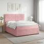 Preview: ARDEBO.de - Boxspringbett mit Matratze mit Kopfteil Rosa 140 x 190 cm Samt