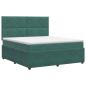 Preview: Boxspringbett mit Matratze Dunkelgrün 140 x 190 cm Samt